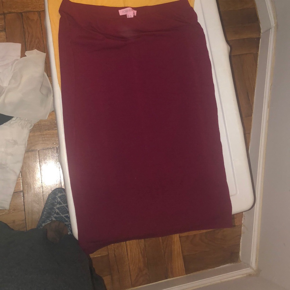 Burgundy Pencil Skirt